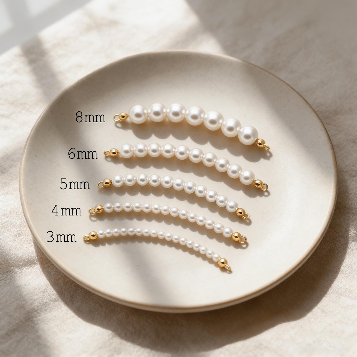 Glass Pearl Connectors for DIY Jewelry, Bracelet & Necklace Making (GB-4774)