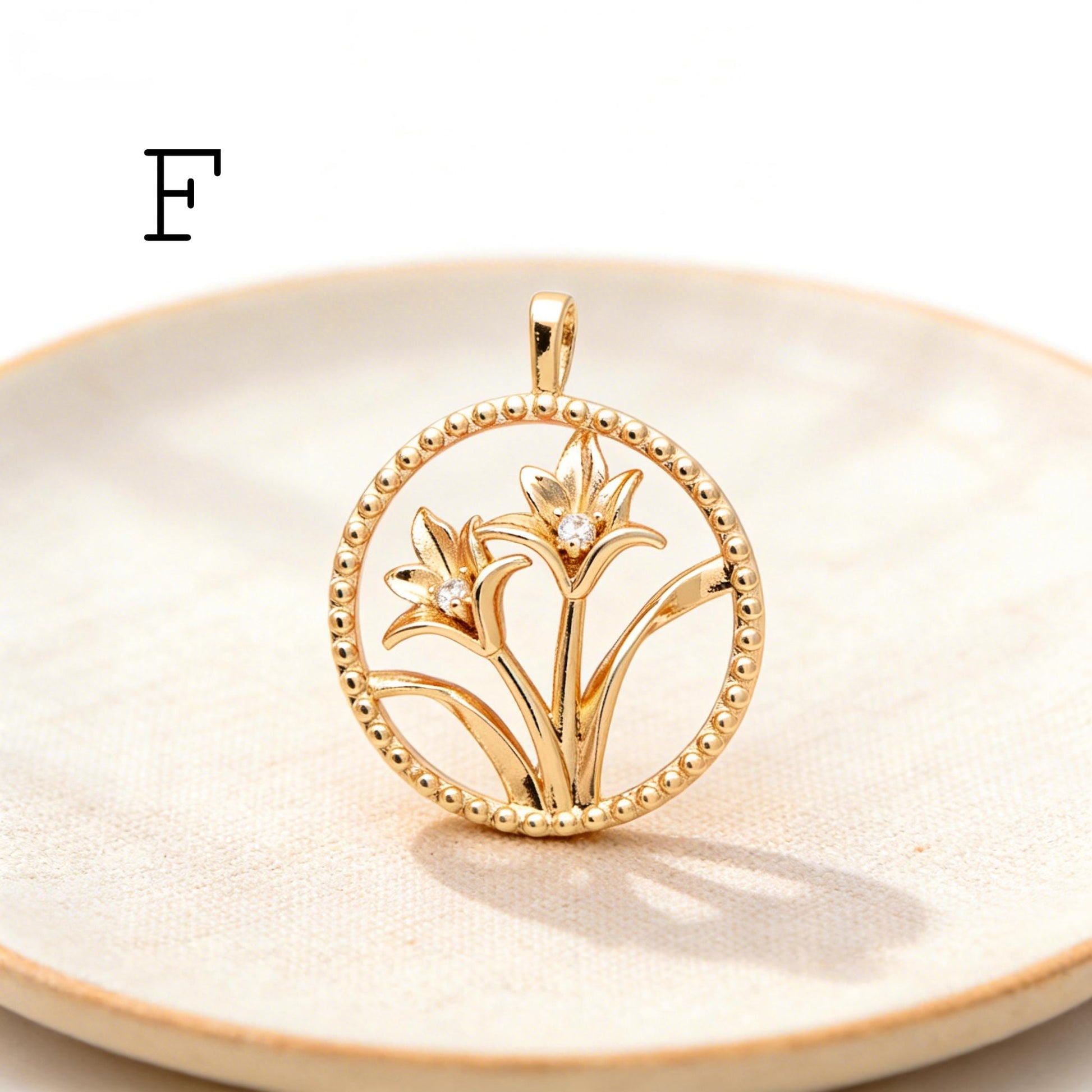 4pcs Gold/ Silver Tone Flower Leaf Charms , 18K Gold/ Rhodium plated Brass, Dainty Earring Pendants (GB-3118)