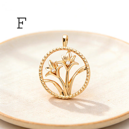 4pcs Gold/ Silver Tone Flower Leaf Charms , 18K Gold/ Rhodium plated Brass, Dainty Earring Pendants (GB-3118)
