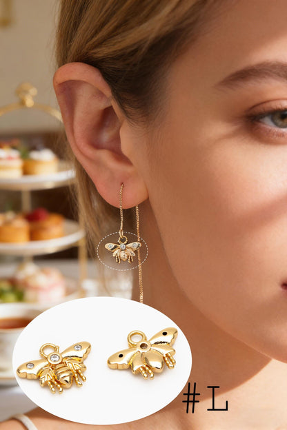4pcs Delicate Butterfly Charms for Jewelry Making, Gold plated Butterfly Pendants (GB-3561)