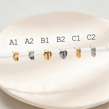 10pcs Gold/ Silver Nut Charms Earrings, 18K Real Gold/ Rhodium Plated Brass, Dainty Stud Earring (#GB-4685)