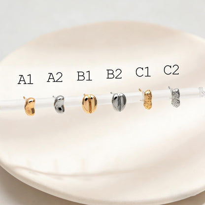 10pcs Gold/ Silver Nut Charms Earrings, 18K Real Gold/ Rhodium Plated Brass, Dainty Stud Earring (#GB-4685)