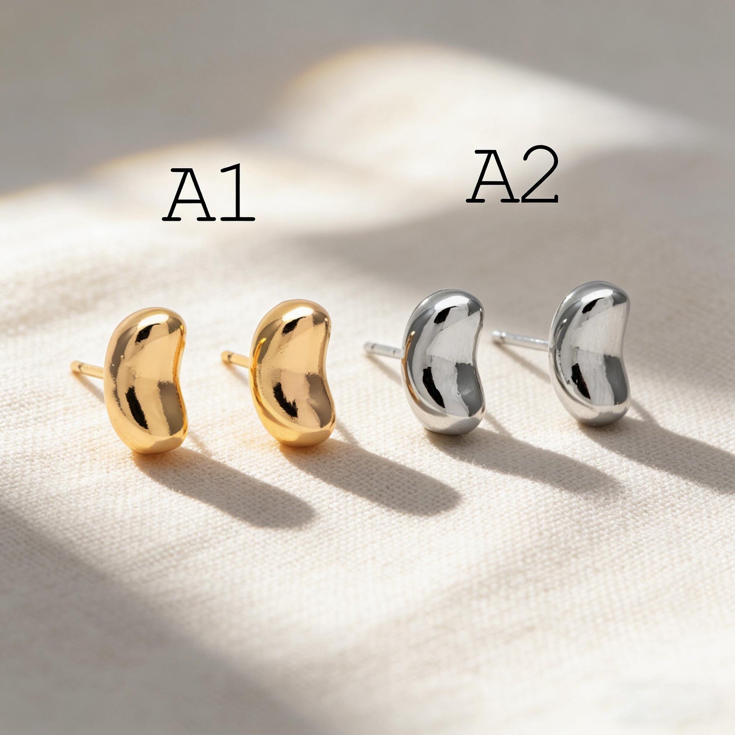 10pcs Gold/ Silver Nut Charms Earrings, 18K Real Gold/ Rhodium Plated Brass, Dainty Stud Earring (#GB-4685)