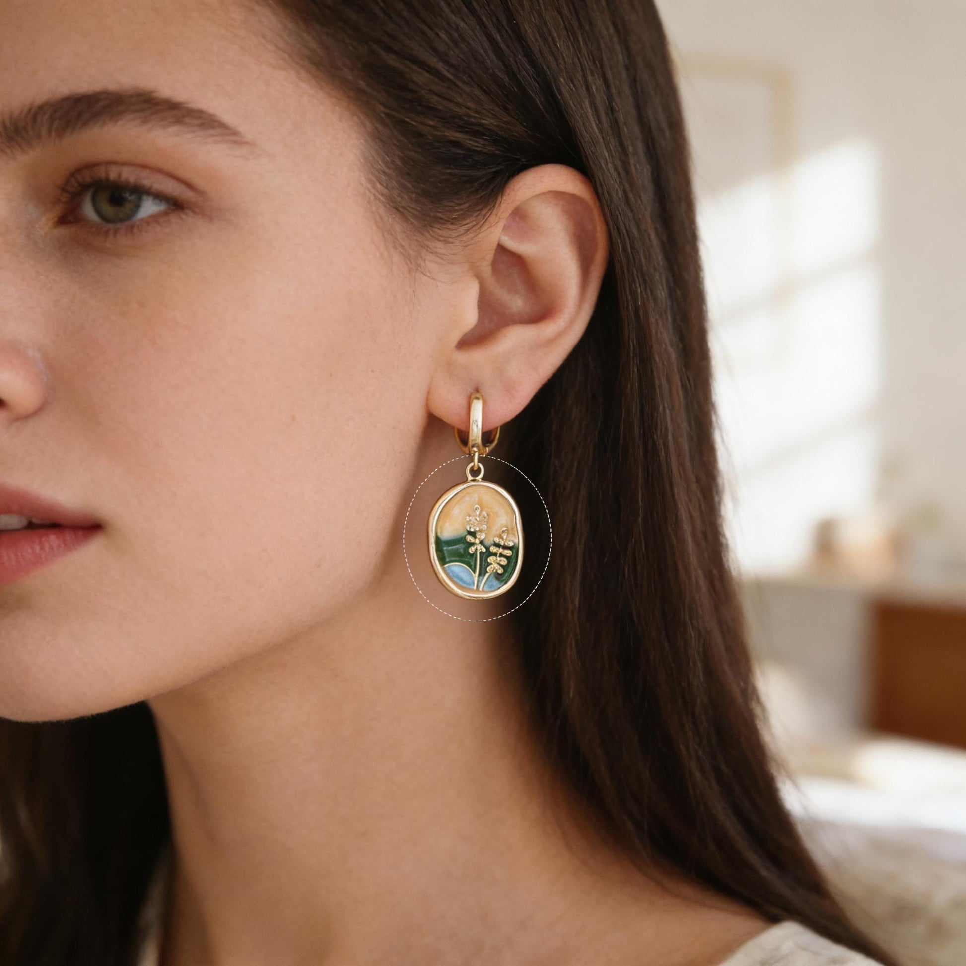 4pcs Gold/ Silver Tone Enamel Flower Charms, 18K Real Gold/ Rhodium plated Brass, Floral Earring Pendants (GB-3950)