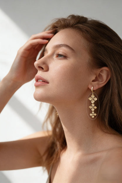 10pcs Gold Leaf Charm Connectors , Real Gold plated Brass, Leaf Pendant with Two Loops (GB-4391)