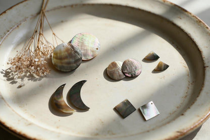 10pcs Black Mother of Pearl Pendants, Geometric Shell Charms for Jewelry Making, DIY Earrings, Necklaces (BK-004)
