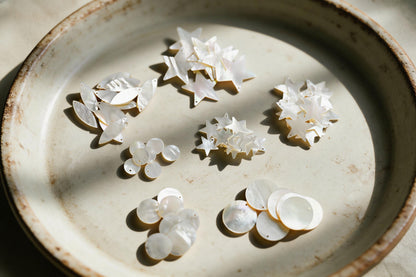10pcs White Mother of Pearl Pendants, Geometric Shell Charms for DIY Earrings, Necklaces, Handmade Jewelry (BK-003)