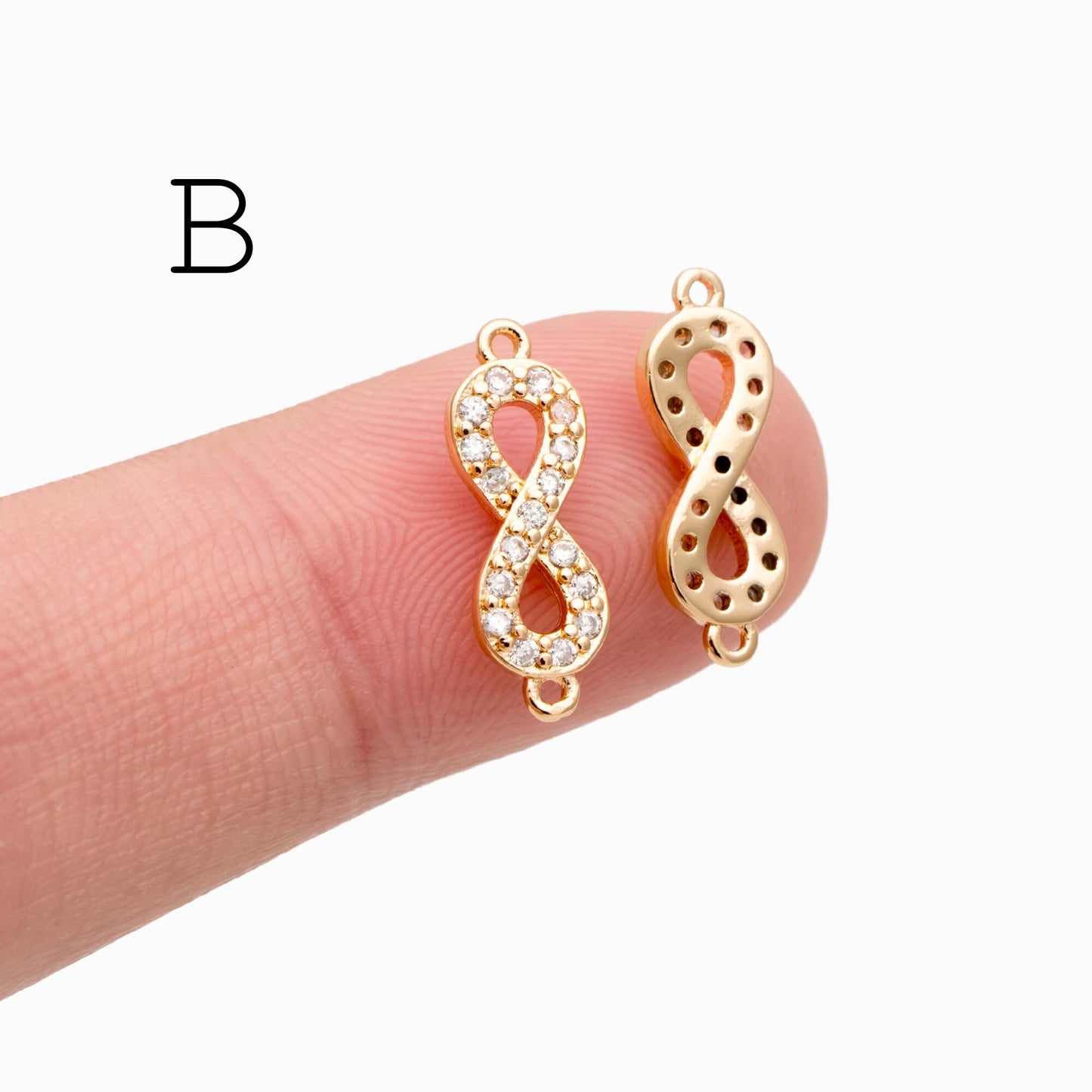 4pcs CZ pave Gold Geometric Connectors , Gold plated Brass Links with 2 Loops, CZ Rhinestone Pave Charm Pendants (GB-160)
