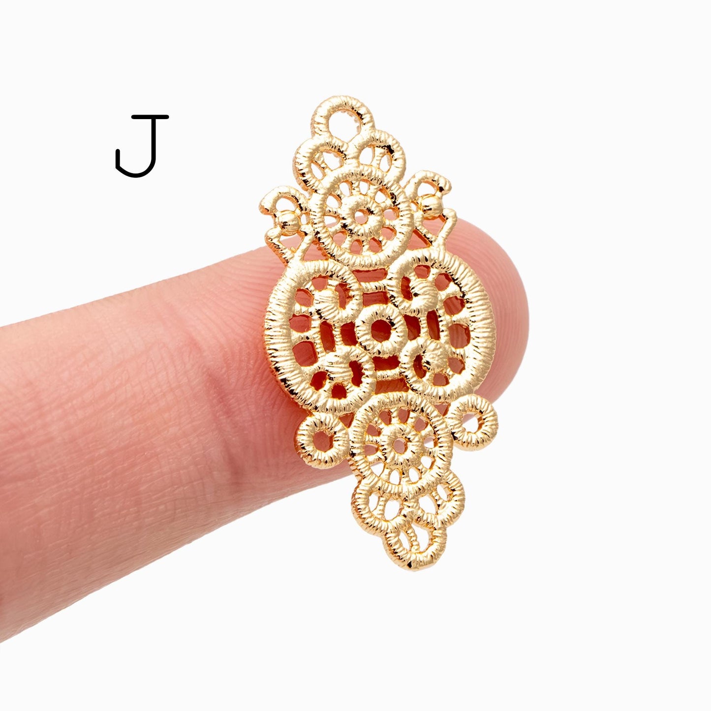 10pcs Gold plated Brass Filigree Charm Pendants, Earring Findings, Jewelry Making, Diy Material, Jewelry Supplies (GB-890)