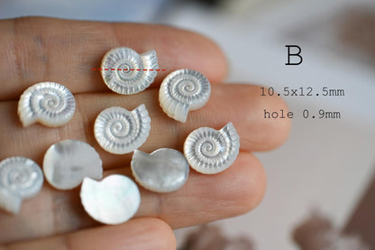 4pcs Single-Sided Carved Shell Beads, Mother of Pearl Animal & Sea Shapes for DIY Bracelet, Handmade Jewelry (BK-006)
