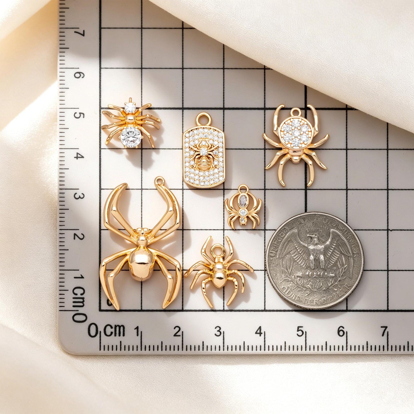 4pcs Spider Pendant Charm for Earrings and Necklaces - Arachnid Jewelry Making (GB-672)