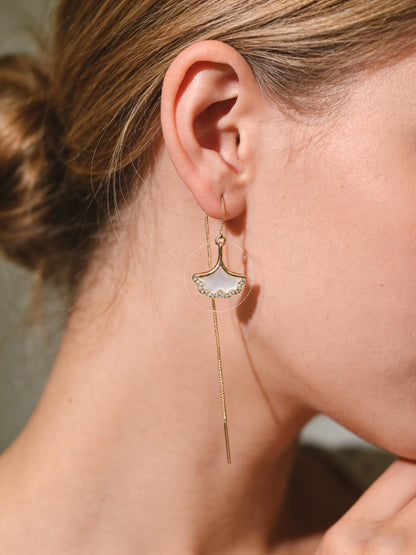 4pcs CZ Pave Flower Charms, 18K Real Gold/ Rhodium plated Brass, Flower Earring Pendants (GB-3579)