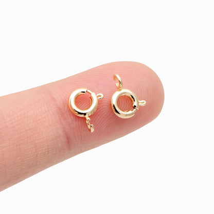 10pcs Round Spring Clasp, Necklace Clasp, Gold Spring Clasp, Jewelry Clasp, Suitable For Jewelry Making Supplies (GB-022)