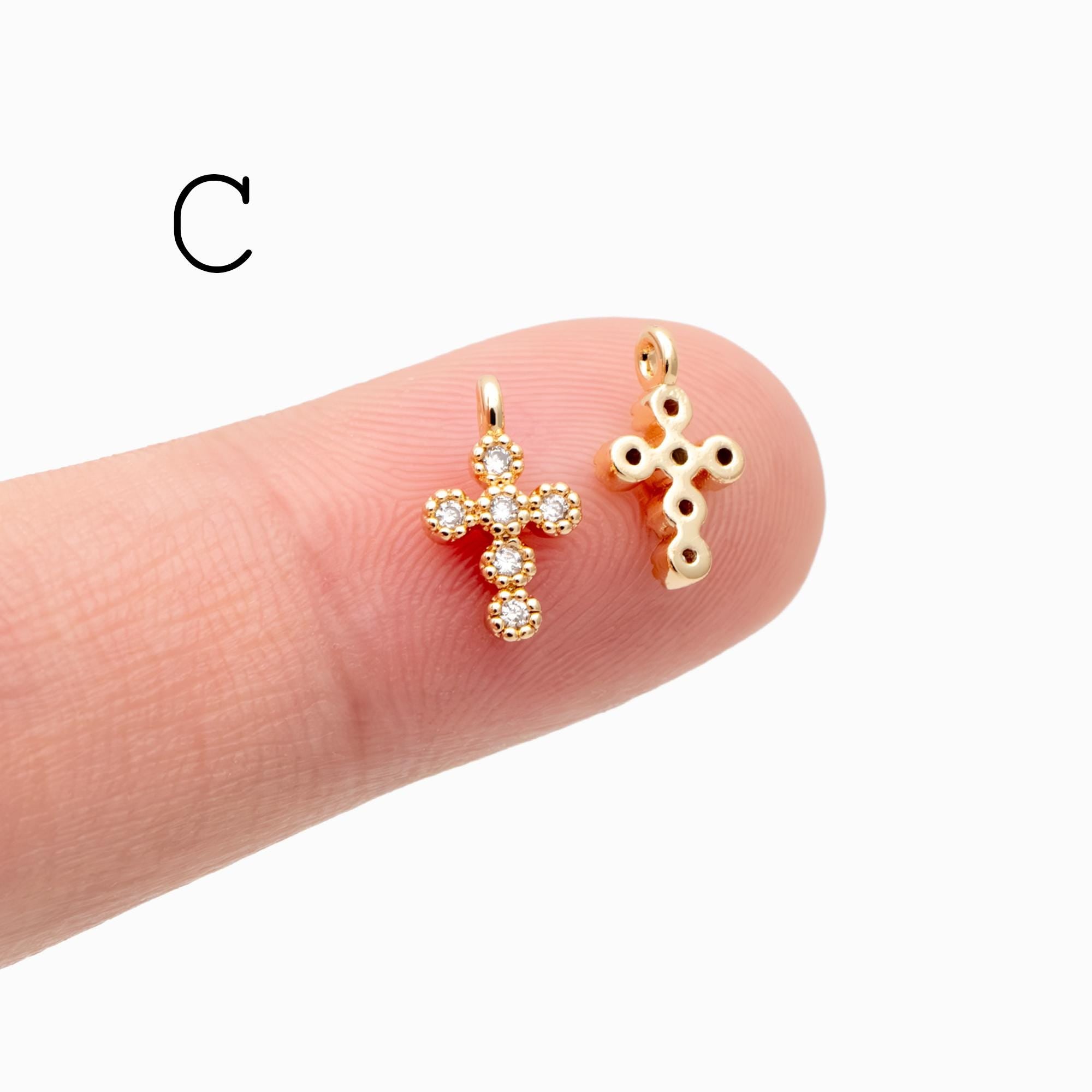 4pcs Cross Charm, Tiny Cross Charm, Cross Pendant, Cross Necklace Charm(GB-2731)