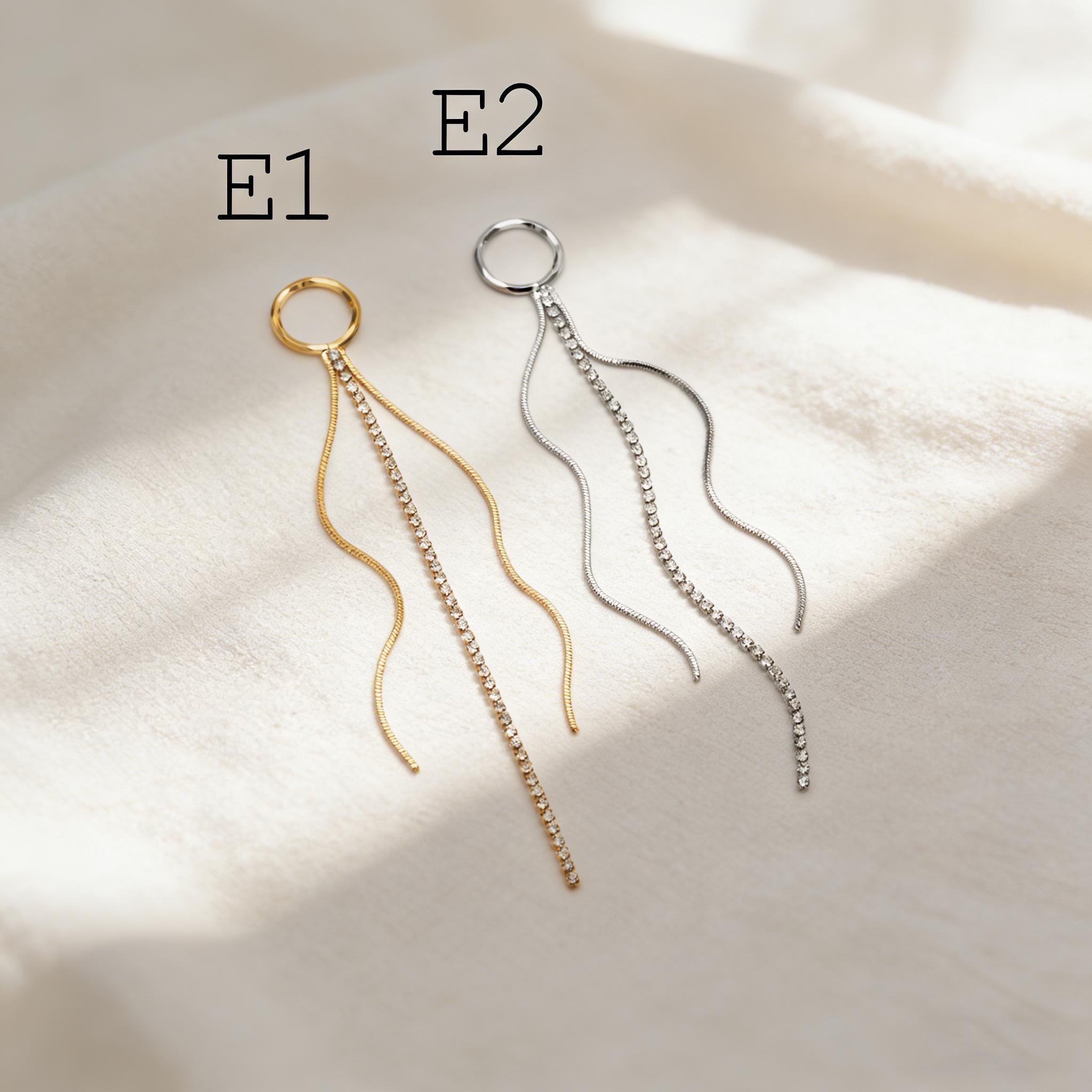 4pcs Chain Tassel Charms, Gold plated Brass, Tassel Earring Components (GB-1277)