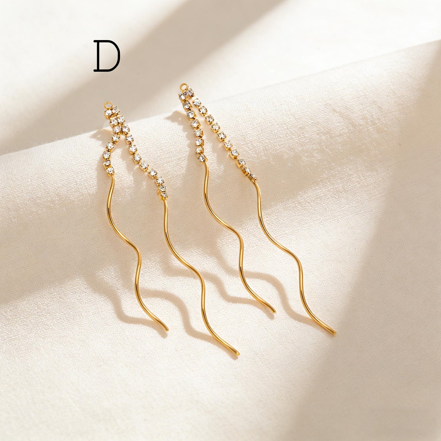 4pcs Chain Tassel Charms, Gold plated Brass, Tassel Earring Components (GB-1277)