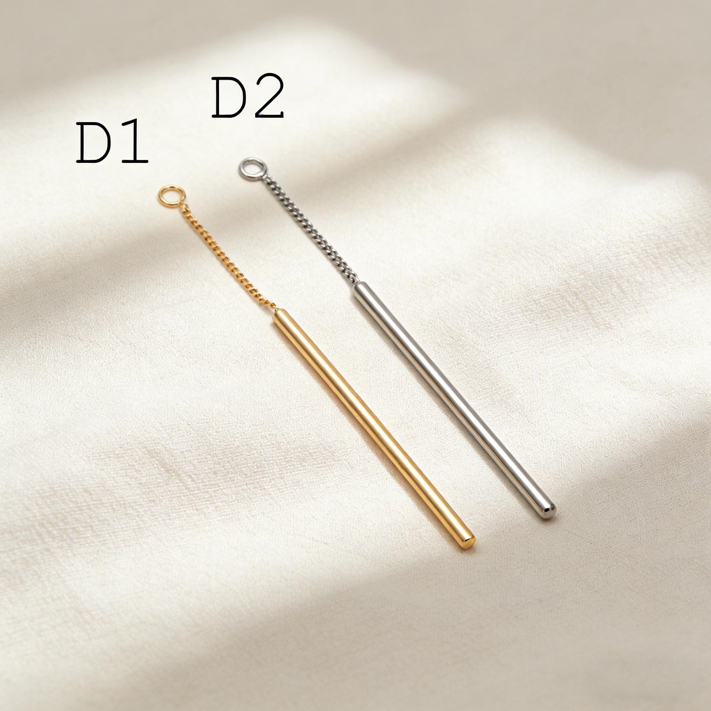 10pcs Gold/ Silver Tone Long Bar Charms , Gold/ Rhodium plated Brass Stick Pendants (GB-1279)
