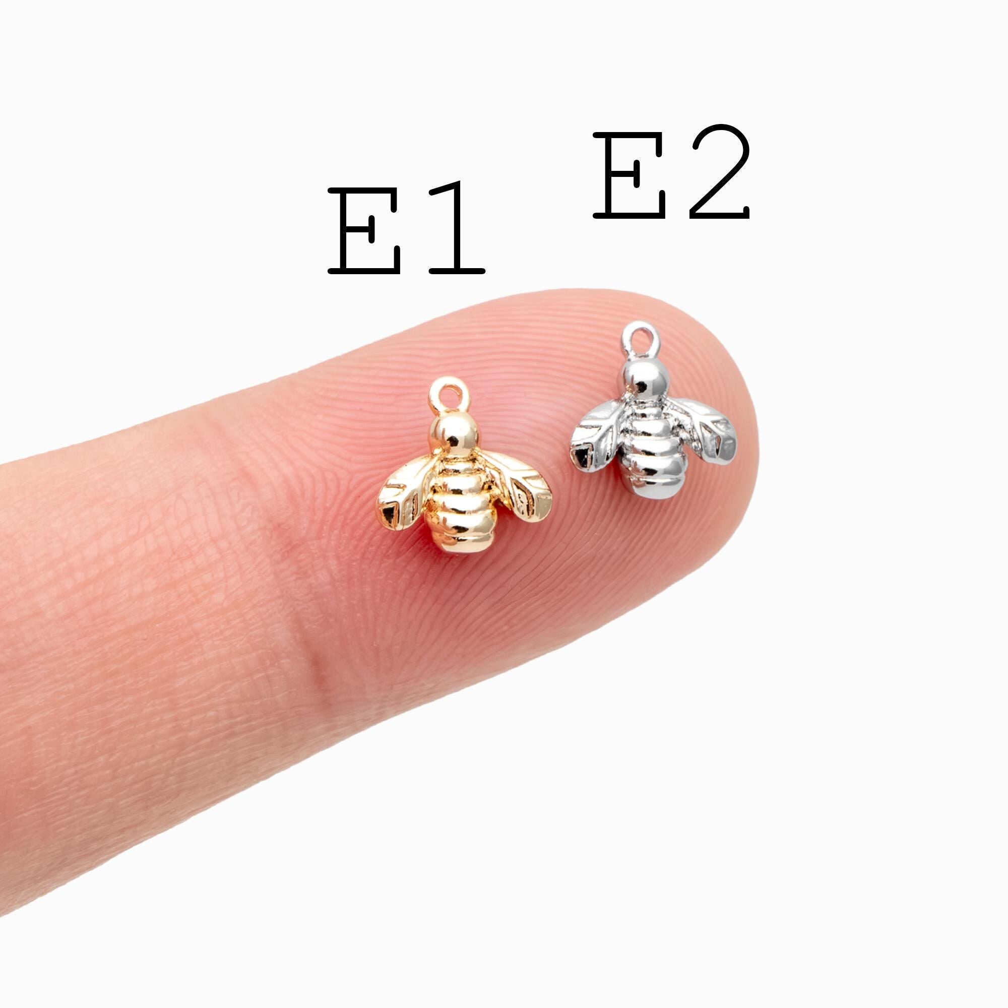 10pcs Gold/ Silver Bee Charm Jewelry Making, Insect Theme Supplies (GB-3093)
