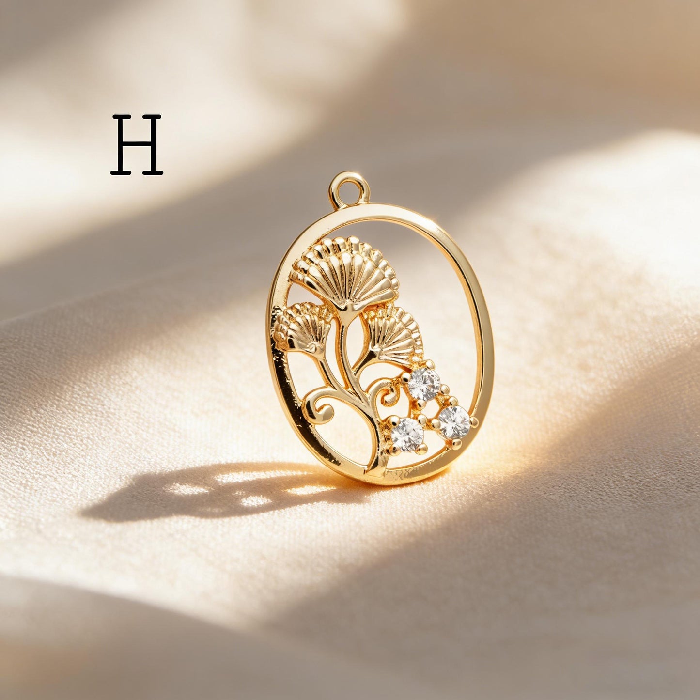 4pcs Gold/ Silver Tone Flower Leaf Charms , 18K Gold/ Rhodium plated Brass, Dainty Earring Pendants (GB-3118)