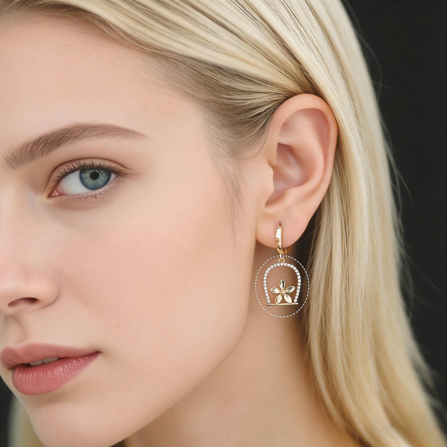 4pcs Gold/ Silver Tone Flower Leaf Charms , 18K Gold/ Rhodium plated Brass, Dainty Earring Pendants (GB-3118)