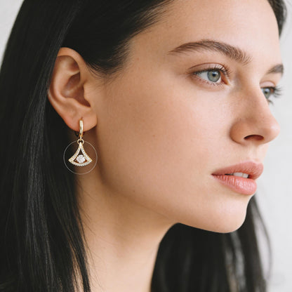 4pcs Gold/ Silver Tone Flower Leaf Charms , 18K Gold/ Rhodium plated Brass, Dainty Earring Pendants (GB-3118)