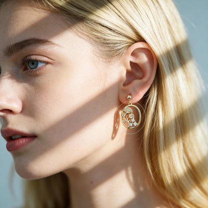 4pcs Gold/ Silver Tone Flower Leaf Charms , 18K Gold/ Rhodium plated Brass, Dainty Earring Pendants (GB-3118)