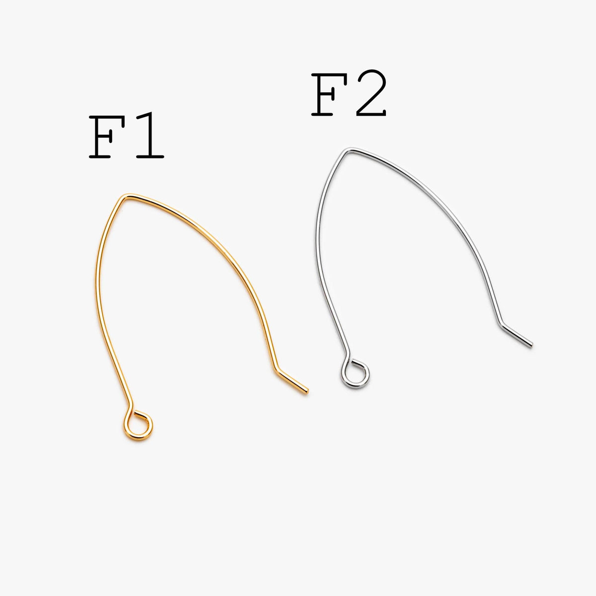 10pcs Gold/ Silver/ Rose Gold Brass Ear Hooks, Simple Earwires Earring Components (GB-947)