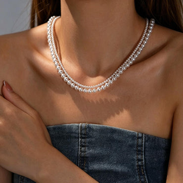 Glass Pearl Bracelet/ Anklet/ Necklaces, Adjustable Quality Crystal Pearl Chain (#LK-627)