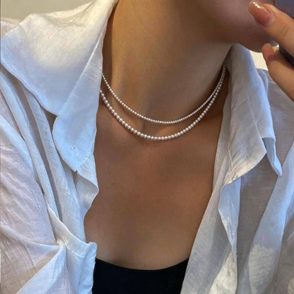 Glass Pearl Bracelet/ Anklet/ Necklaces, Adjustable Quality Crystal Pearl Chain (#LK-627)