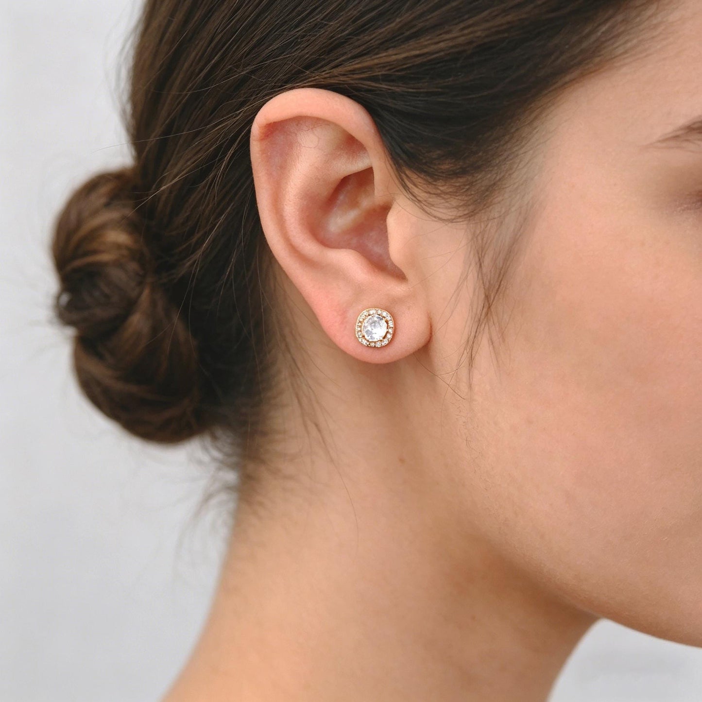 4pcs CZ Pave Gold Flower Earrings, Gold Plated Brass, Jewelry Making, Diy Material, Jewelry Supplies (GB-3371)
