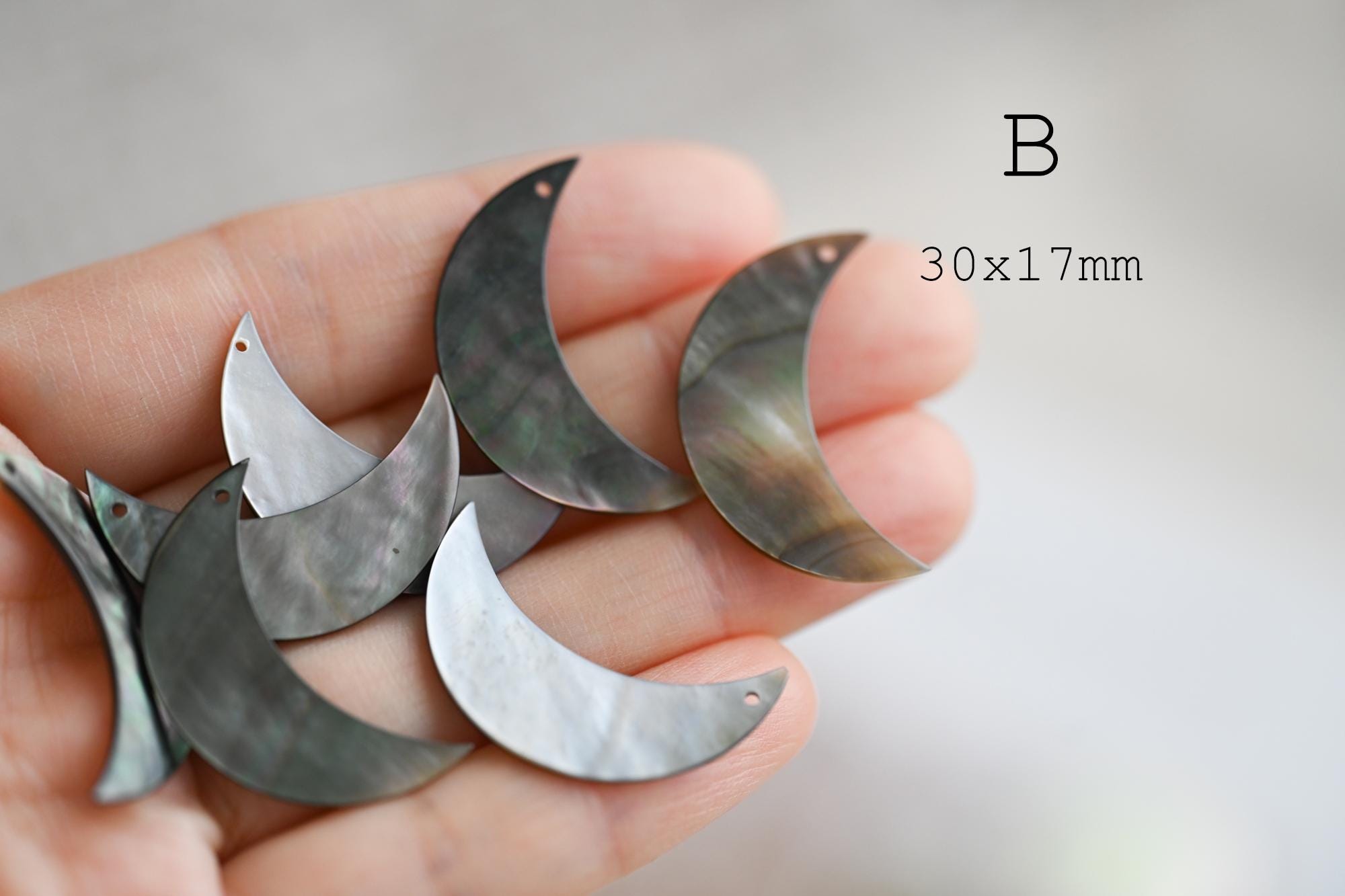 10pcs Black Mother of Pearl Pendants, Geometric Shell Charms for Jewelry Making, DIY Earrings, Necklaces (BK-004)