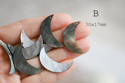 10pcs Black Mother of Pearl Pendants, Geometric Shell Charms for Jewelry Making, DIY Earrings, Necklaces (BK-004)