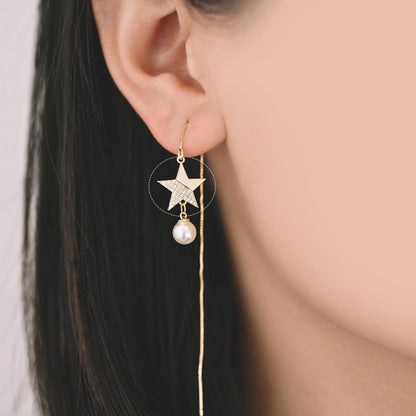 4 pieces CZ pave Gold Saturn Star and Moon Charm Connectors (GB-1221)