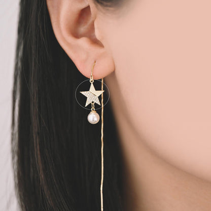 4 pieces CZ pave Gold Saturn Star and Moon Charm Connectors (GB-1221)