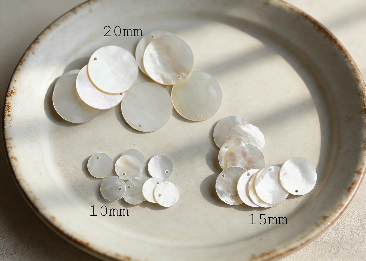 10pcs White Mother of Pearl Pendants, Geometric Shell Charms for DIY Earrings, Necklaces, Handmade Jewelry (BK-003)
