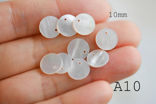 10pcs White Mother of Pearl Pendants, Geometric Shell Charms for DIY Earrings, Necklaces, Handmade Jewelry (BK-003)