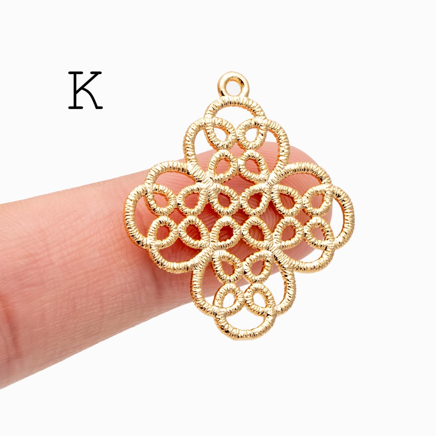 10pcs Gold plated Brass Filigree Charm Pendants, Earring Findings, Jewelry Making, Diy Material, Jewelry Supplies (GB-890)
