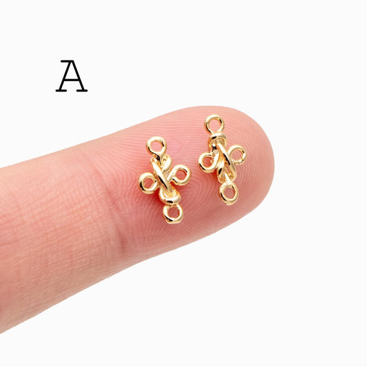 10pcs Gold Rhombus Geometric Charms: Geometric Brass Connector Pendants (GB-3091)