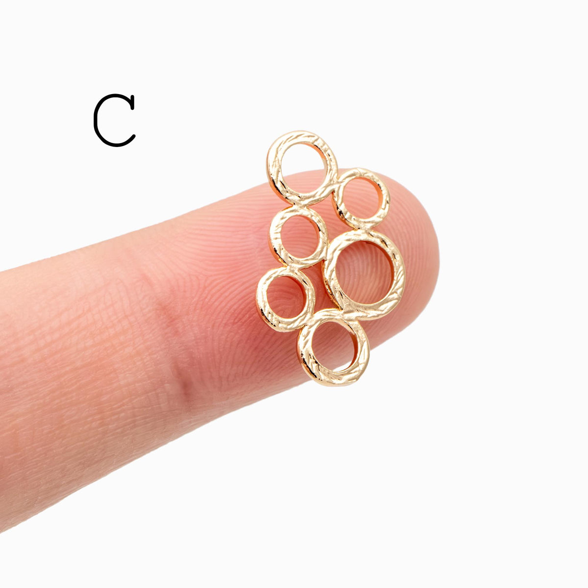10pcs Gold Rhombus Geometric Charms: Geometric Brass Connector Pendants (GB-3091)