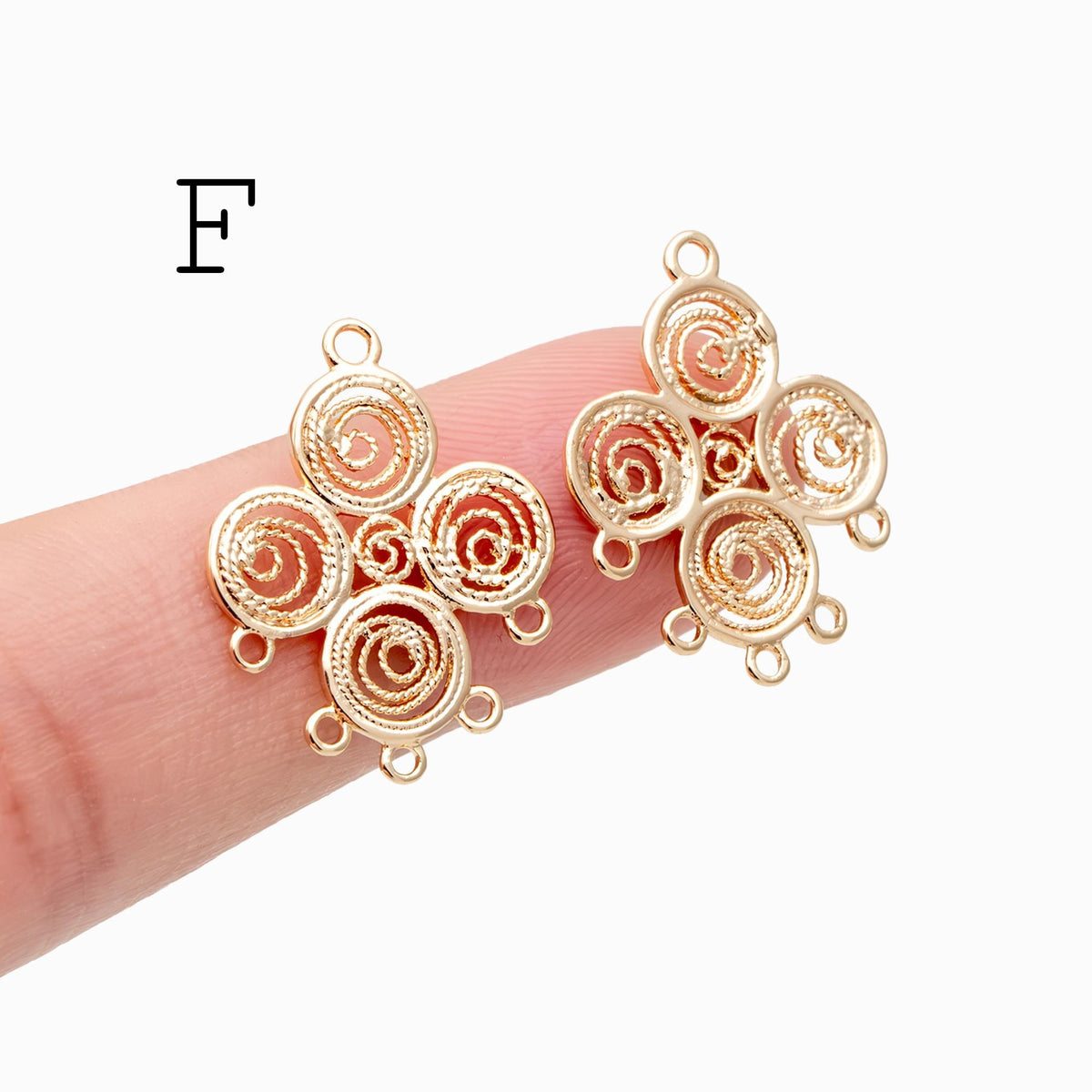 10pcs Gold Rhombus Geometric Charms: Geometric Brass Connector Pendants (GB-3091)