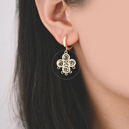 10pcs Gold Rhombus Geometric Charms: Geometric Brass Connector Pendants (GB-3091)