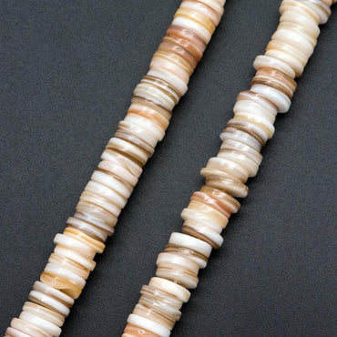 Natural Shell Coin Beads, Round Disc Spacer Beads 10mm, Beach Jewelry Supplies (BK-031)