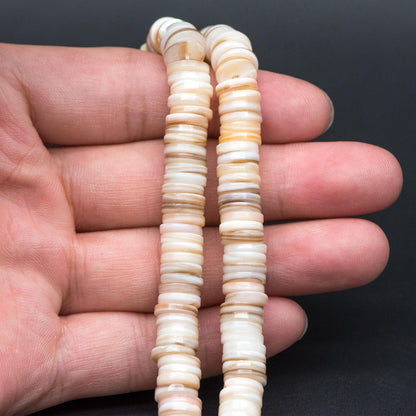 Natural Shell Coin Beads, Round Disc Spacer Beads 10mm, Beach Jewelry Supplies (BK-031)