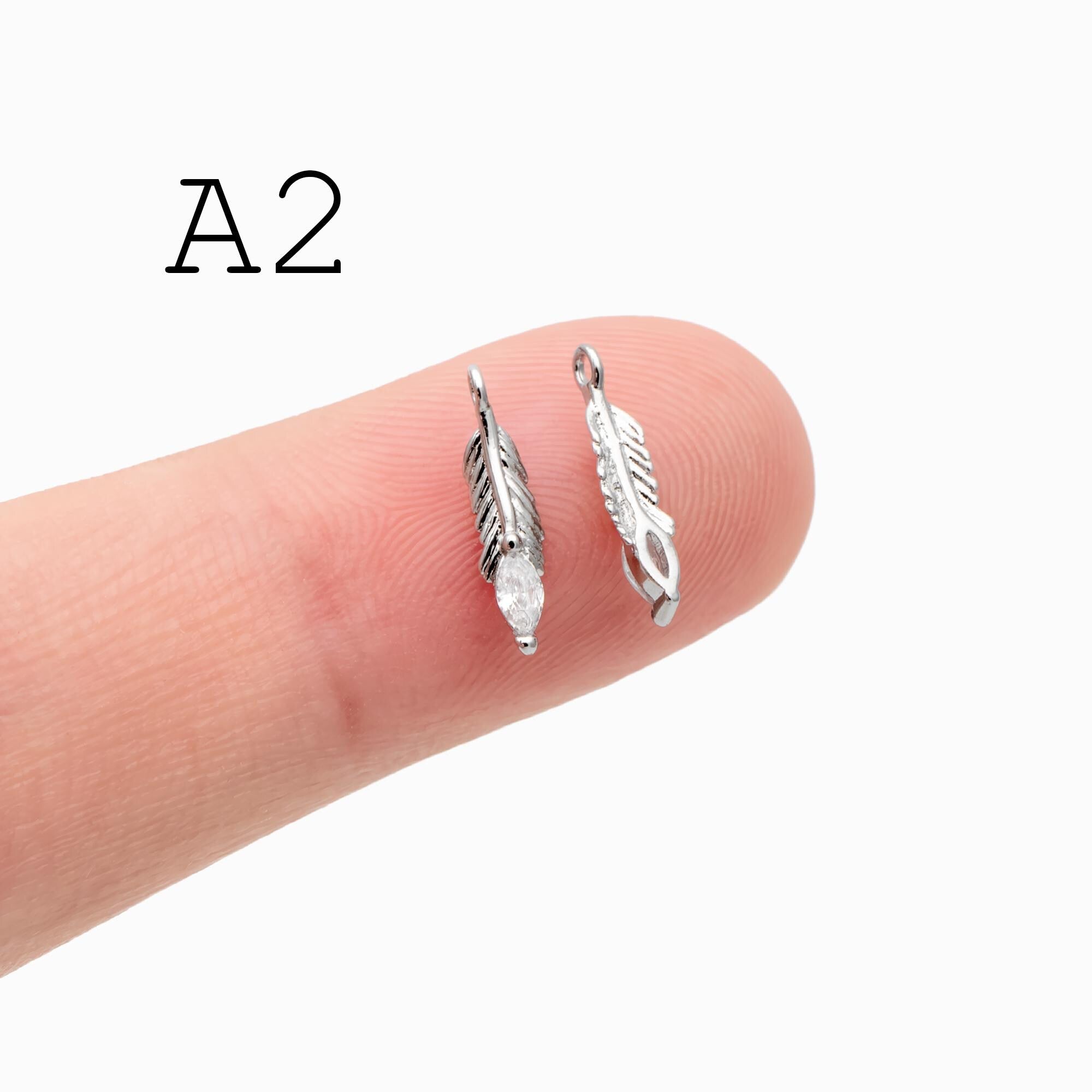 4pcs Gold/ Silver Tone Wing Charms , Real 18K Gold/ Rhodium plated Brass Wing Pendants , Color Not Easily Tarnish (GB-383)
