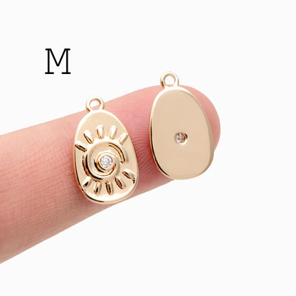 4pcs Gold Sun Charms , 18K Gold plated Brass, Sun Pendants Wholesale (GB-1311)