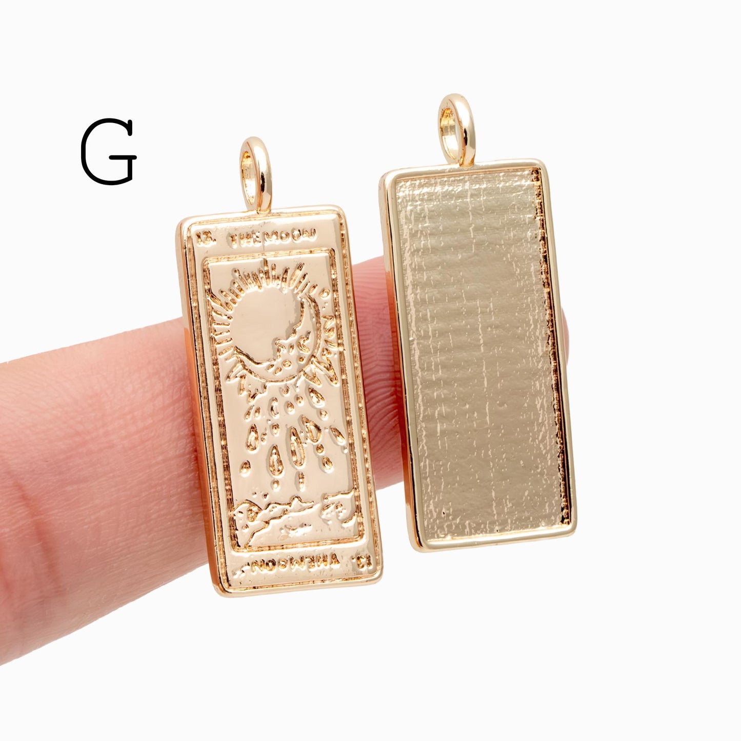 4pcs Gold/ Silver Tone Moon and Star Charm, 18K Gold/ Rhodium plated Brass, Celestial Charm Pendants (GB-2394)