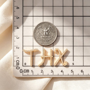 CZ Pave Gold Alphabet Pendants, 18K Gold plated Brass, Personalized Initial Charms, English Letter in Cursive, You Choose Letter (GB-1140)