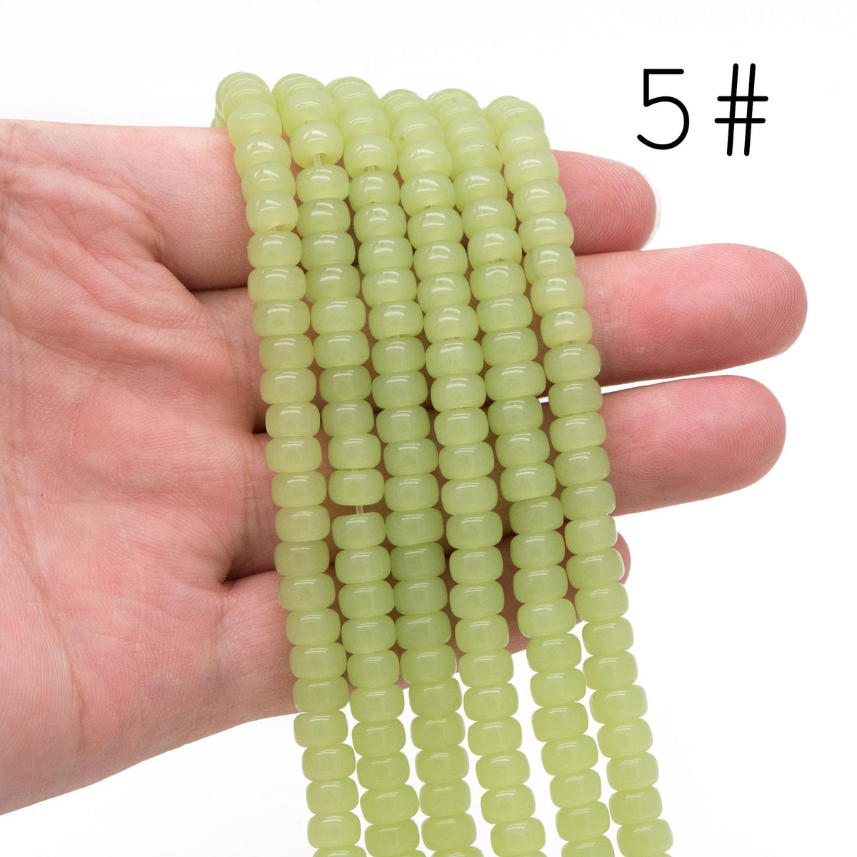 95pcs Smooth Rondelle Glass Beads, 6x4mm, Candy Color Crystal Beads (GM-044)