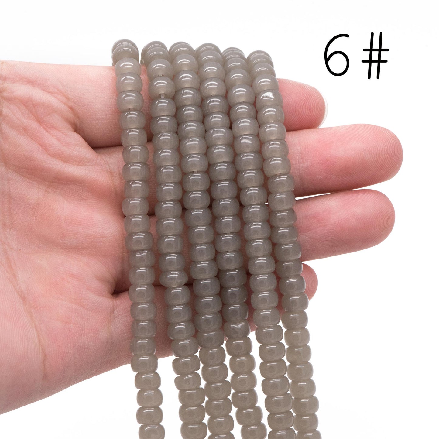 95pcs Smooth Rondelle Glass Beads, 6x4mm, Candy Color Crystal Beads (GM-044)