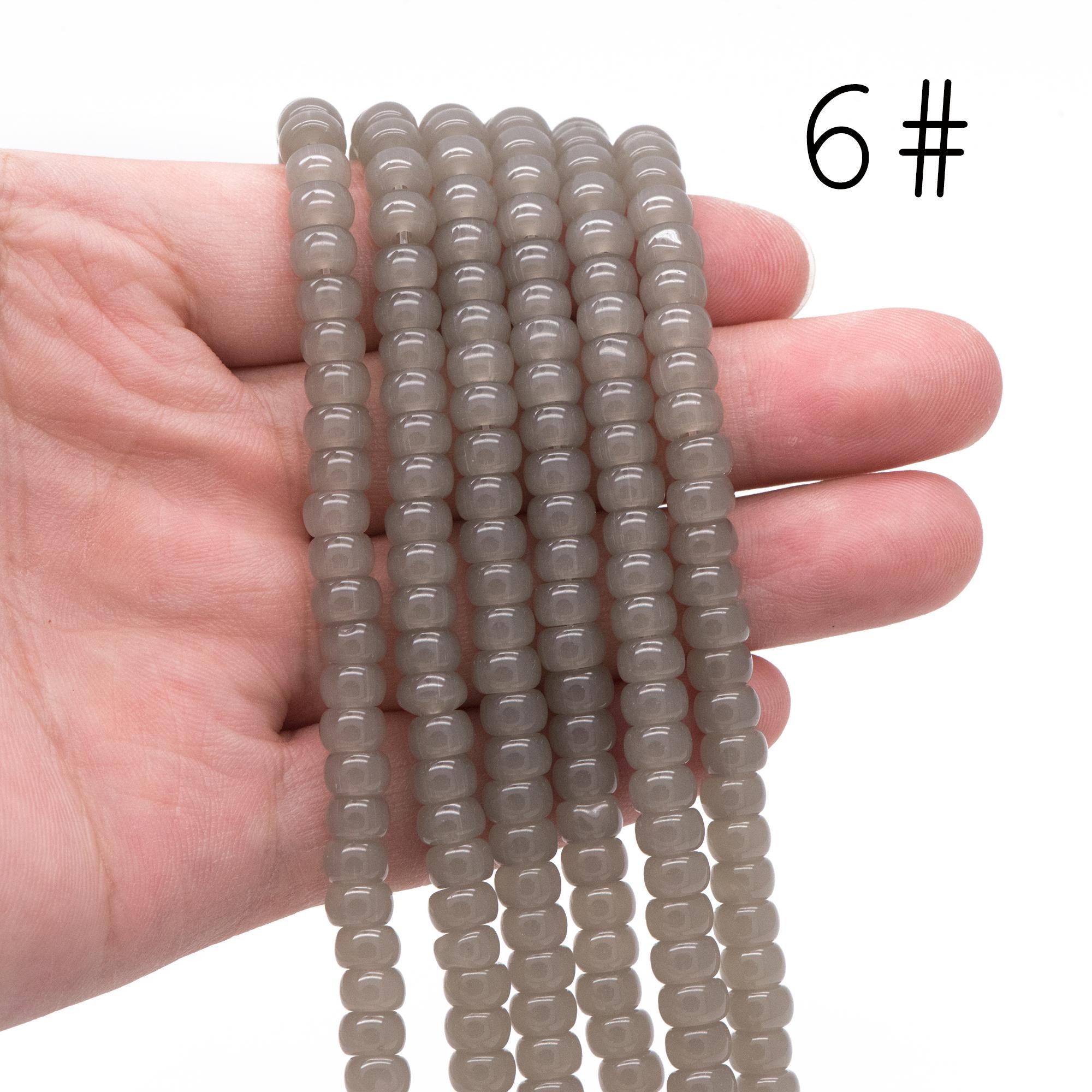 95pcs Smooth Rondelle Glass Beads, 6x4mm, Candy Color Crystal Beads (GM-044)